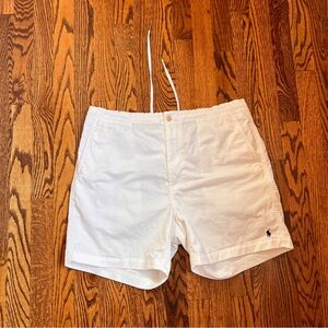 Ralph Lauren White Stretch Classic Fit Shorts